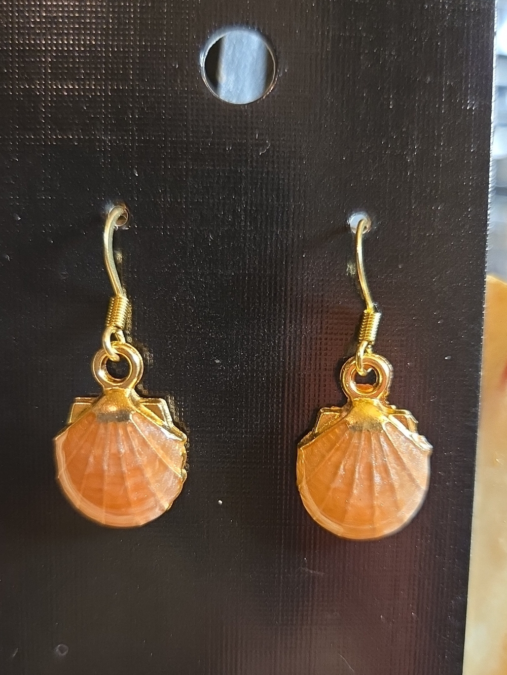 Gold-Tone Orange Shell Drop Earrings - Women Jewelry